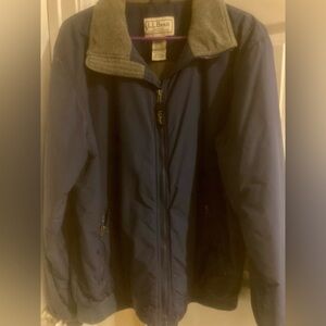 Mens L.L. Bean Blue Fleece Lined Bomber-style Jacket #OUF43 Sz L Great condition